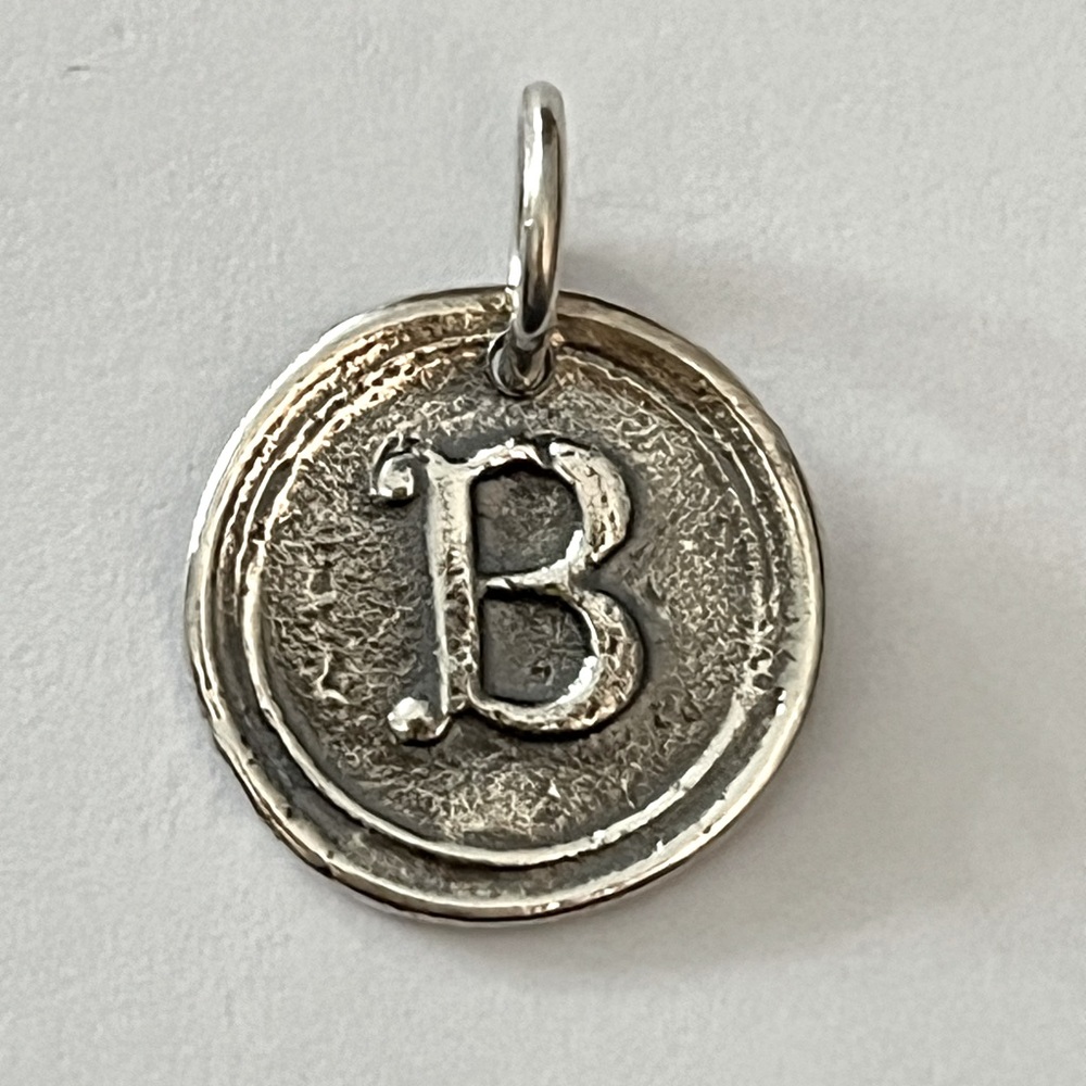 NWOT Waxing Poetic ‘B’ Sterling silver charm
